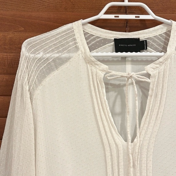 Birgitte Herskind Silk Caisa Swiss Dot Short Sleeve Blouse - Picture 7 of 16